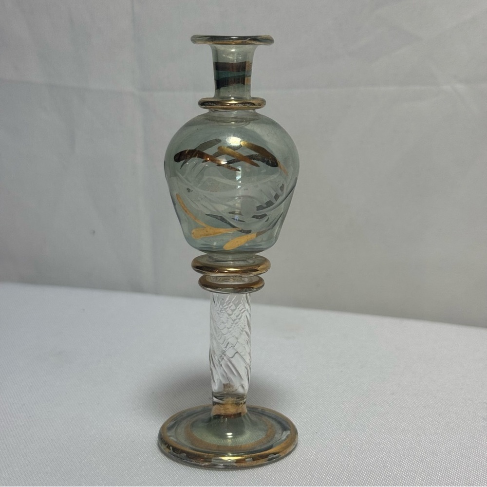Vintage Elegant Boho Egyptian Colorful Handblown Glass Perfume Bottles Set - Picture 10 of 12